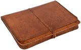 Housse d'ordinateur portable marron en Cuir de chèvre